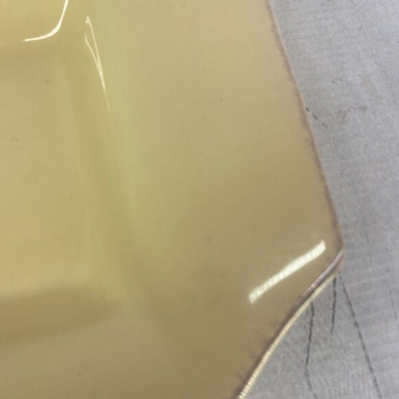 Taste of Home Entertaining Yellow Brown Edge Large Rim Ceramic Serving Tray - Picture 15 of 16